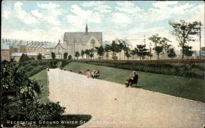 Sheffield So Yorkshire Winter St Recreation Grounds c1900-20s Vintage Postcard