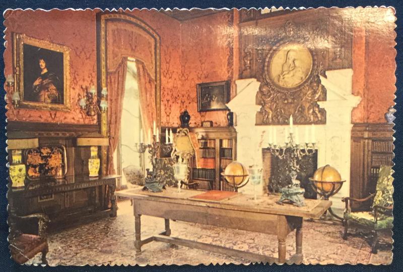 Postcard Used Library at “The Elms” Newport RI LB