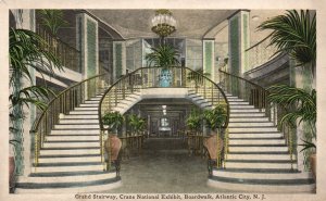 Grand Stairway Crane National Exhibit Boardwalk Atlantic City Vintage Postcard