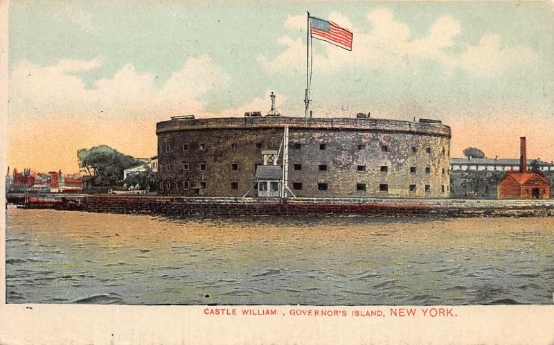 Castle William, Governor's Island, New York, N.Y., Early Postcard, Used