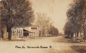 D45/ Unionville Center Ohio Marysville RPPC Postcard 1913 Main Street Store Home 