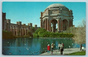 Postcard CA San Francisco Palace Of Fine Arts 1965 & 1941 Christmas Seals B11