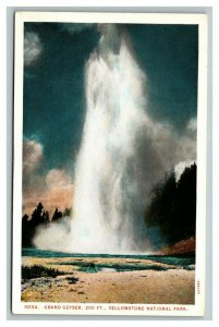 Vintage 1930's Postcard Grand Geyser Yellowstone National Park Wyoming