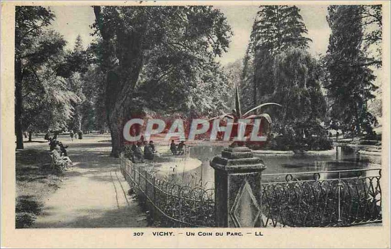 Postcard Old Vichy a Corner Park