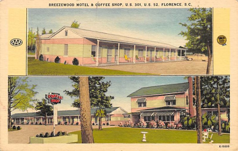 Breezewood Motel Coffee Shop Florence, South Carolina  