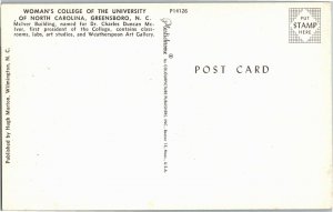 Woman's College of University of North Carolina Greensboro Vintage Postcard T16