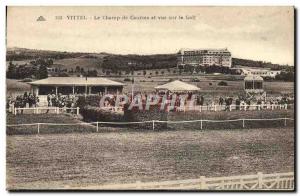 Old Postcard Horse Riding Equestrian Vichy racecourse and golf course views