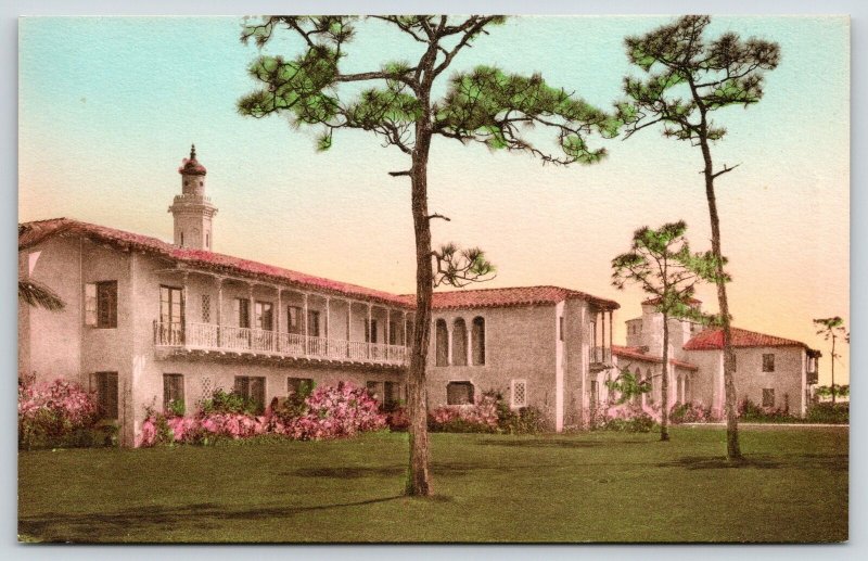 St Petersburg Florida~Hotel Rolyat~Front Lawn View~1920s Handcolored Albertype 