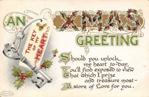 BB London~Christmas Tag~Holly Letters~Skeleton Key to My Heart~Emboss