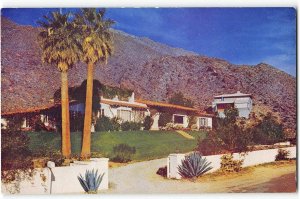 House, Palm Trees PALM SPRINGS, CA California 1950s Chrome Vintage Postcard