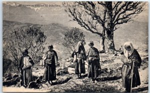 Postcard - Kabyle Women at the Cemetery - Algeria