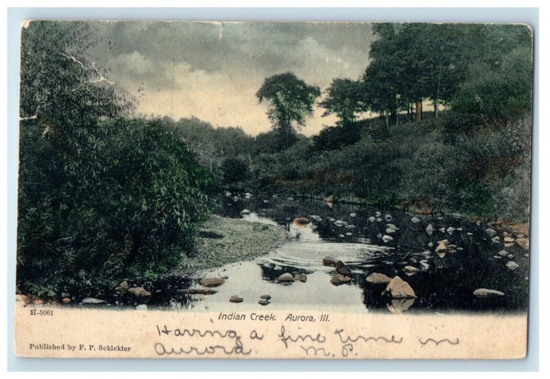 1906 Indian Creek Aurora Illinois IL Ashton IL Posted Antique Postcard