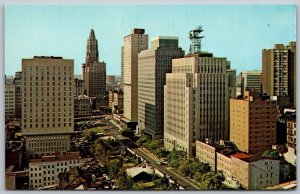 Baltimore Maryland 1960s Postcard Downtown Skyline Mercy Hospital