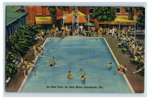 Vintage De Soto Hotel Savannah Ga. Postcard P173E