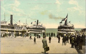 Postcard OH Sandusky - Cedar Point Landing - Steamers Ships