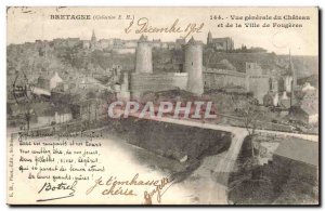 Old Postcard Folklore Botrel General view of the castle and the town of Fougeres