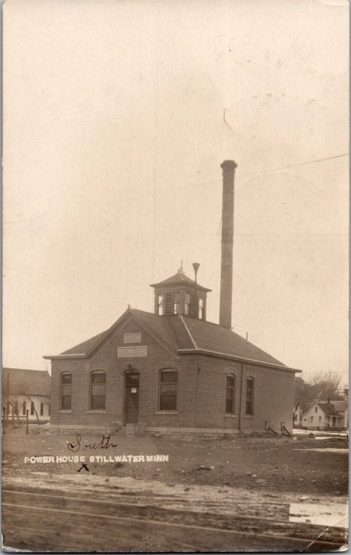 RPPC Power House, South Stillwater MN c1909 Vintage Postcard M41