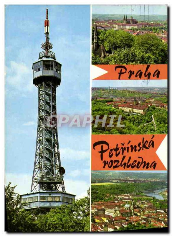 Postcard Modern Praha Pet? Nsk rozhledna