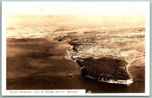 RPPC Aerial View Point Defiance Mt Rainier Tacoma WA Washington UNP Postcard G13