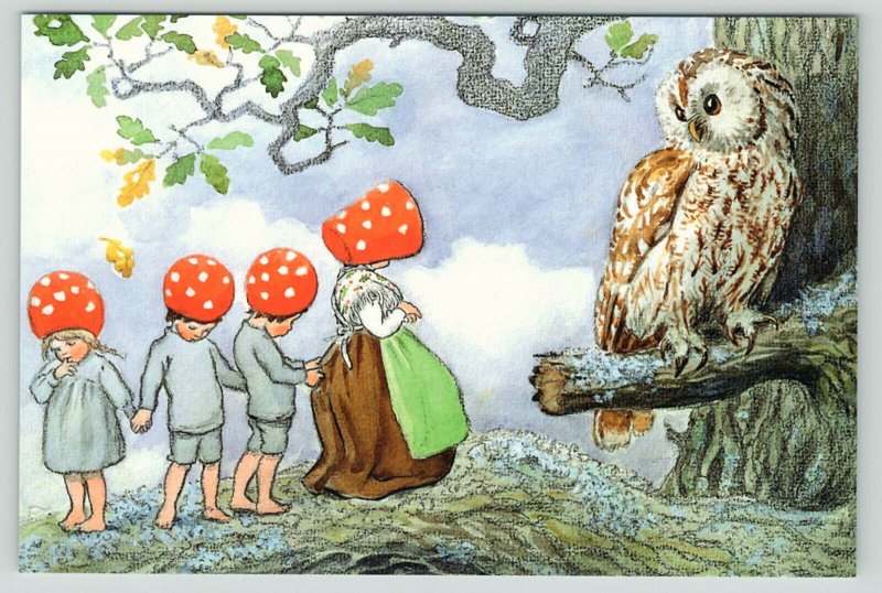 GNOMES DWARF Children of Forest Fantasy by Elsa Beskow Russian Modern postcard