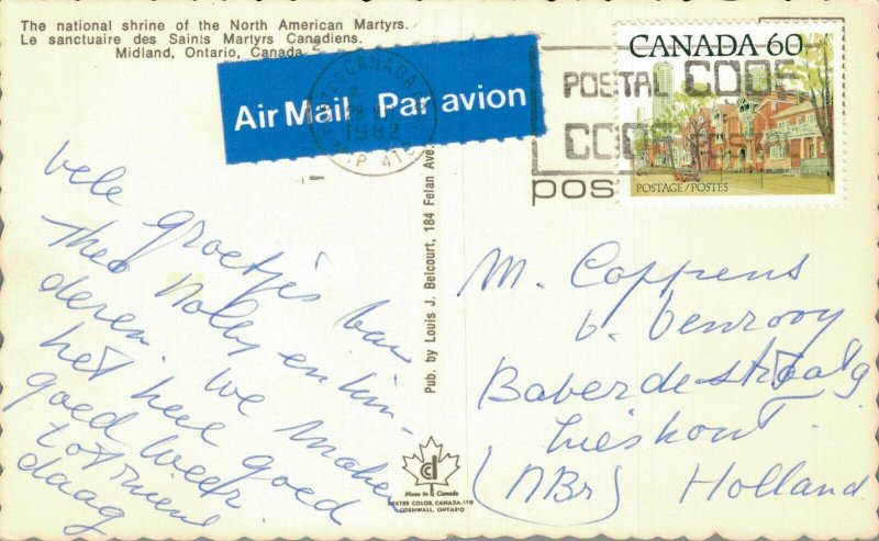 Canada The National Shrine North American Martyrs Ontario Vintage Postcard 07.53