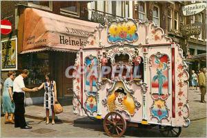 Postcard Modern Amsterdam Holland The Barrel organ Typical Amsterdam Heineken...