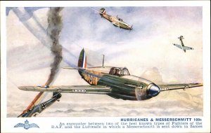 WWII German Fighter Plane Military Aviation Hurricanes & Messerschmitt 109s PC