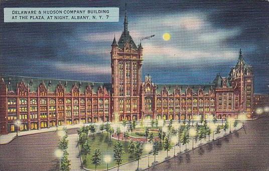 Delaware & Hudson Company Building At The Plaza At Night Albany New York 1951