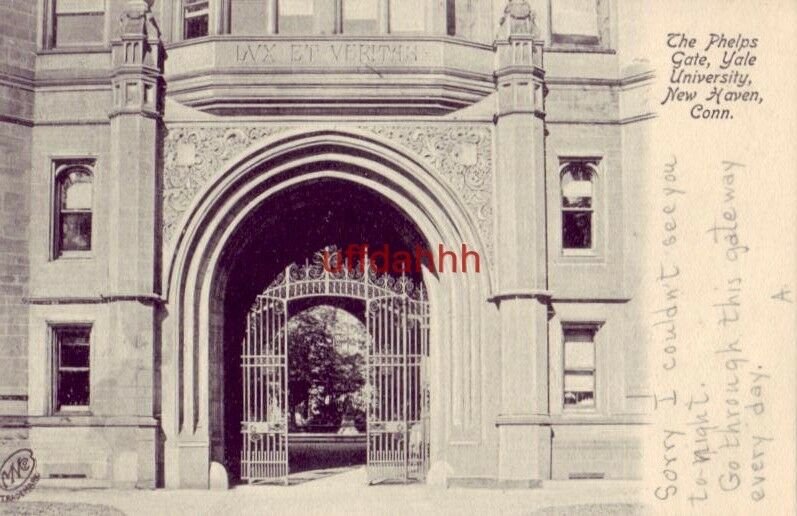 pre-1907 THE PHELPS GATE, YALE UNIVERSITY. NEW HAVEN, CT 1906