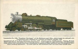 Artist impression 1934 Railroad Locomotive Train #5320 postcard 7620