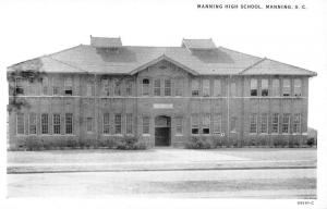 Manning South Carolina High School Street View Antique Postcard K15295