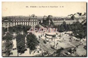 Paris - 10 - Place de la Republique - Old Postcard