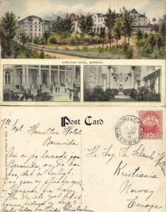 bermuda, HAMILTON, Hamilton Hotel, Exterior and Interior (1912) Postcard