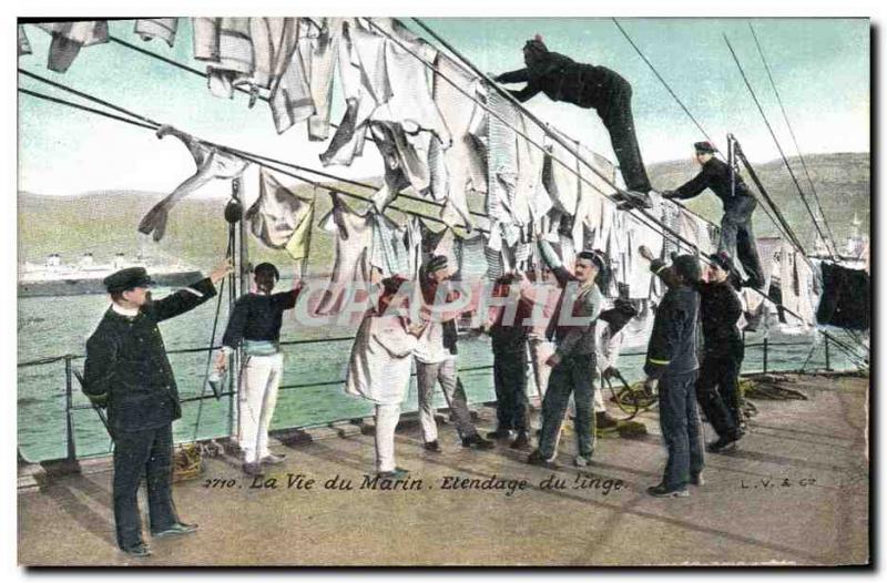 Old Postcard Army Life Marine Spreading linen