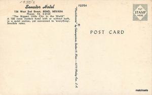 1950s Senator Hotel roadside Reno Nevada autos Colorpicture postcard 9228