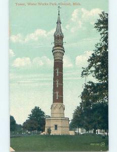 Divided-Back WATER WORKS TOWER Detroit Michigan MI hk7666