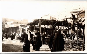 Egypt People in a Village Vintage RPPC C141