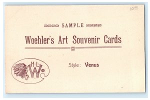 c1910 Salesman's Sample Woehler's Art Souvenir Cards Advertising Postcard 