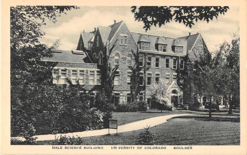 Boulder Colorado University Hale Science Building Antique Postcard J51317