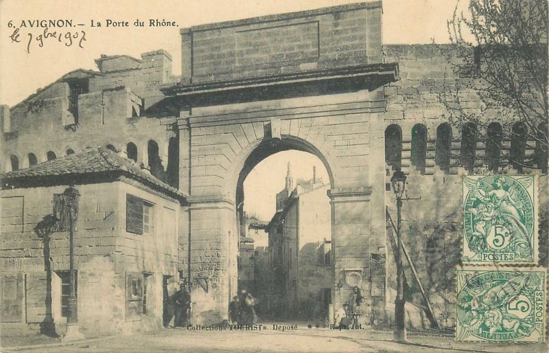 Postcard France Avignon la porte du Rhone
