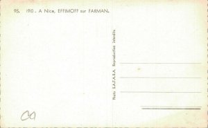 Aviation 1910 A Nice, Effimoff sur Farman Airplane RPPC 07.30