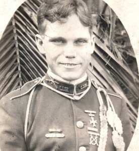 RPPC WWI Army Soldier 5th Infantry Regiment With Badges Real Photo Postcard