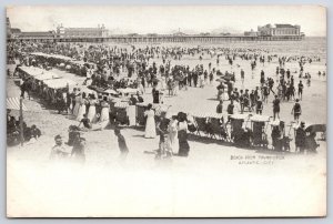 Crowd In The Beach From Young's Pier Atlantic City New Jersey NJ Postcard