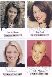 EIGHT Coronation Street Beautiful Women Hand Signed Cast Card s