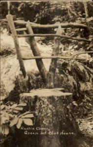 Sherburne VT Green Mt Mountain Club House Rustic Chair RPPC Postcard