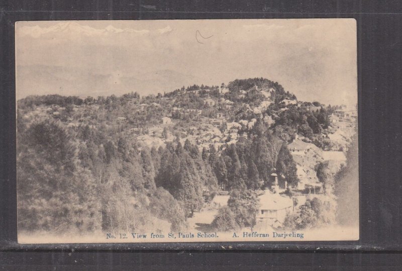 INDIA, DARJEELING, VIEW FROM St. PAULS SCHOOL, c1910 ppc, unused