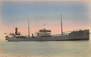 Teakwood Cargo Steamship Tinted Real Photo RPPC Postcard