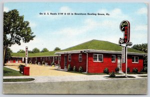 Vintage Postcard State Motel Driveway Entrance Downtown Bowling Green Kentucky