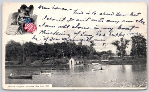 1904 Boating On Deal Lake Allenhurst New Jersey NJ Nature View Posted Postcard