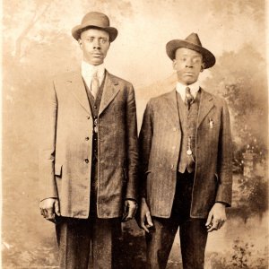 c1920 RPPC Two Distinguished Black Gentlemen Cincinnati Cleveland Ohio Rensler's